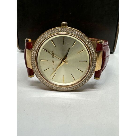 Michael Kors Darci MK3191 Women Burgundy Leather Strap Analog Dial Watch JNA201 main image 8